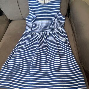 J. Crew Women’s Sm Nautical Blue and White Striped Dress